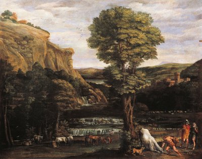 Landscape with Hercules Fighting Achelas Changed into Bull by Domenichino (1581 1641)