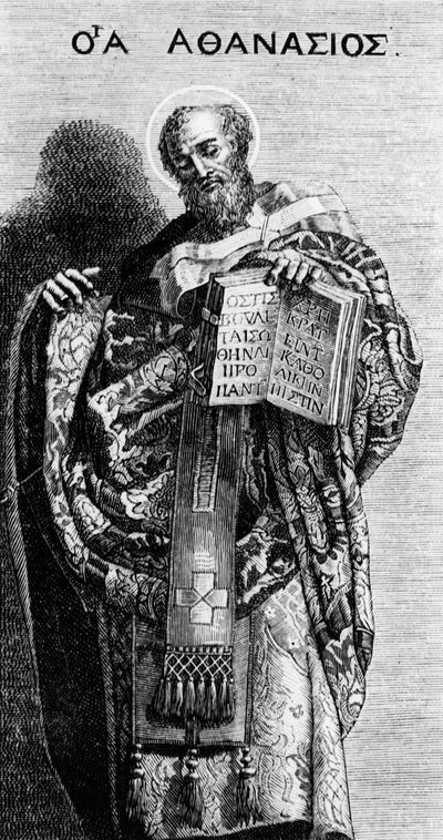 Athanasius of Alexandria (298-373) Church Father, Engraving After a Painting by Domenichino in Church of Grottaferrata by Domenichino