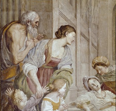 Story of St Cecilia: Death of St. Cecilia (detail) by Domenichino