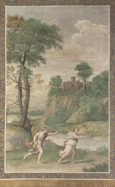 Apollo pursuing Daphne Fresco from Villa Aldobrandini, 1617-1618 by Domenichino