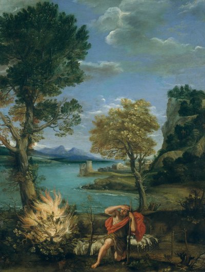 Landscape with Moses and the Burning Bush by Domenichino
