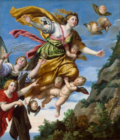 Mary Magdalene Taken up to Heaven, c. 1620 by Domenichino
