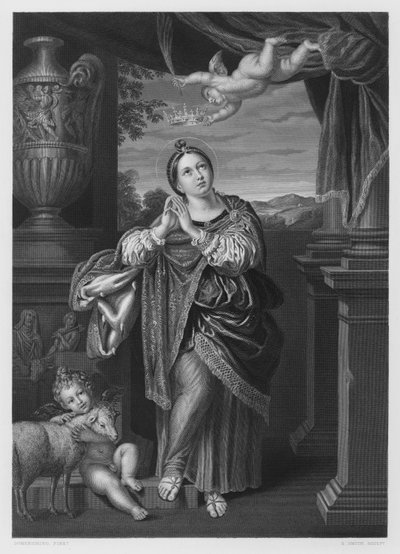 St Agnes, from the Picture in the Royal Collection by Domenichino