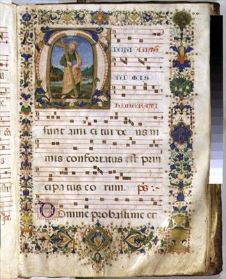 Page with historiated initial 