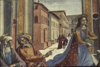 The Virgin Mary in the Temple (detail) by Domenico Ghirlandaio
