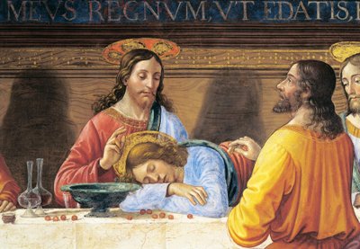 Jesus and St John (detail) by Domenico Ghirlandaio