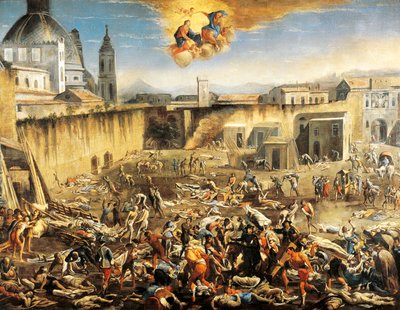 Market Square, plague of Naples by Domenico Gargiulo