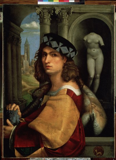 Portrait of a Man or Self-Portrait by Domenico (attr.to) Capriolo