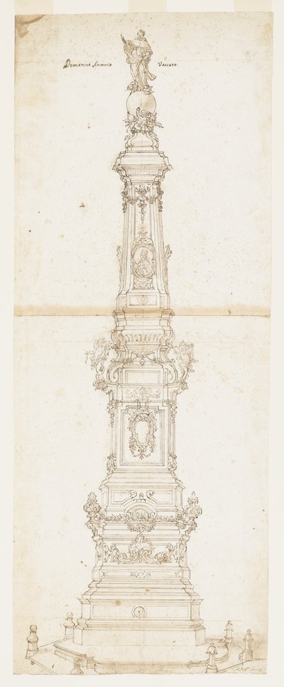 Design for the Obelisk of St. Dominic, Piazza San Domenico Maggiore, Naples by Domenico Antonio Vaccaro