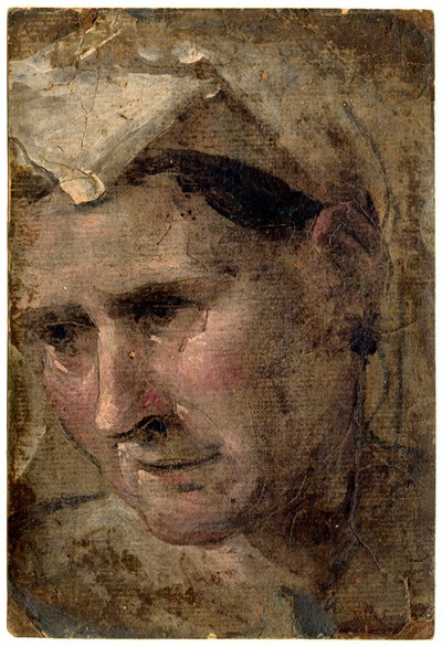 Head of an Old Woman Looking Down to Left by Domenico Beccafumi