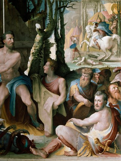 Friesland: the sacrifice of Codros king of Athens, detail by Domenico Beccafumi