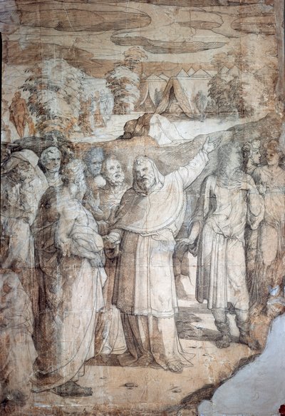 History of Moses on Mount Sinai: Hebrews Await the Return of Moses by Domenico Beccafumi