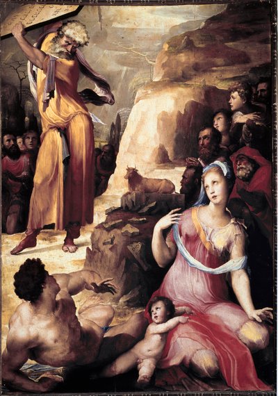 Moses Breaking the Tables of the Law by Domenico Beccafumi
