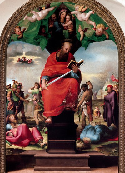 Representation of Saint Paul on the throne by Domenico Beccafumi