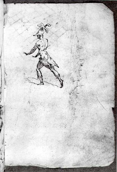 Sketch of a warrior by Domenico Beccafumi