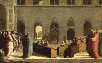 St. Bernadino preaching in the Campo in Siena by Domenico Beccafumi