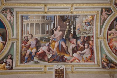 The Sacrifice of Codrus, King of Athens Public Virtues of Greek and Roman Heroes, 1529-1535 by Domenico di Pace Beccafumi  