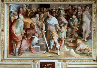 The Assassination of the Rich Roman Plebeian Spurius Maelius by Domenico Beccafumi