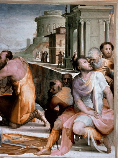 The Conciliation of Roman Consul Marcus Fulvius Flaccus and Marcus Aemilius Lepidus (Detail) by Domenico Beccafumi