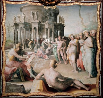 Zeuxis Painting the Portrait of Helene for the Temple of Hera in Crotone by Domenico Beccafumi