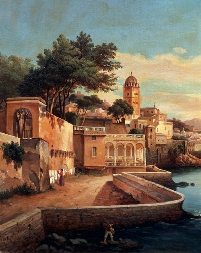 View of Genoa from the gardens at Palazzo Doria Pamphilj by Domenico Cambiaso