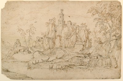 Fantasy Landscape with Watermill by Domenico Campagnola