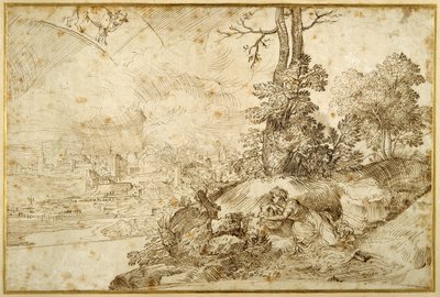 Landscape with Astrology by Domenico Campagnola