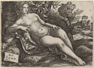 Venus Reclining in a Landscape by Domenico Campagnola