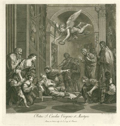 Death of Saint Cecilia (Italian Painting) by Domenico Cunego