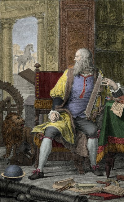 Representation of Leonardo da Vinci in His Workshop by Domenico Cunego