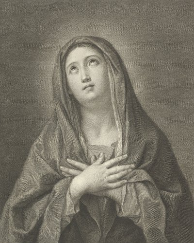 The Virgin looking upwards with hands crossed over her chest (after Reni) by Domenico Cunego