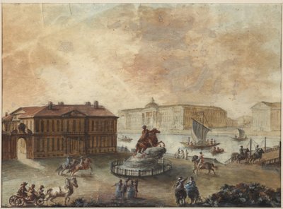 The equestrian statue of Peter the Great on Senate Square (after 1782) by Domenico Felice Lamoni