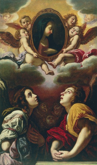 Flying and Adoring Angels by Domenico Fetti or Feti