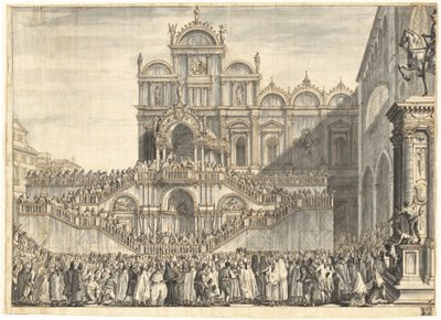 Campo San Zanipolo Decorated for the Visit of Pius VI by Domenico Fossati