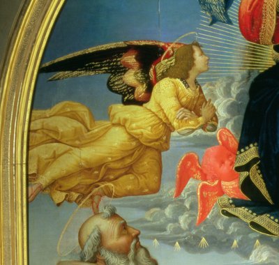 Christ in Glory with St. Benedict, St. Romuald, St. Attinia, St. Grecinia and the Donor, Abbot Buonvicini (detail) by Domenico Ghirlandaio