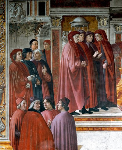 The Announcement Made in Zechariah (detail) by Domenico Ghirlandaio