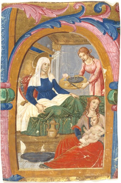 The Birth of the Virgin in an Initial H by Domenico Ghirlandaio
