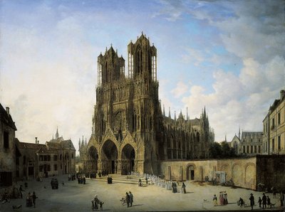 The Southwest Wing of the Cathedral in Reims by Domenico II Quaglio
