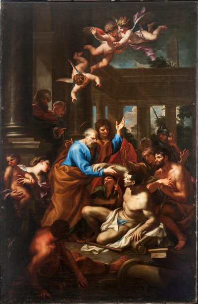 The Miracle of Saint Peter by Domenico I Piola