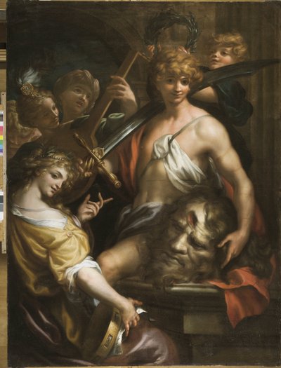 The triumph of David by Domenico I Piola