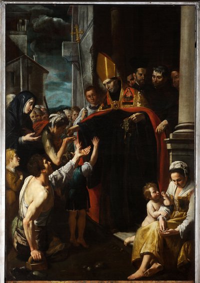 Alms from St. Thomas of Villanova by Domenico Il Sarzana Fiasella