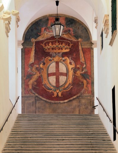 Arms of Republic of Genoa (fresco) by Domenico Il Sarzana Fiasella