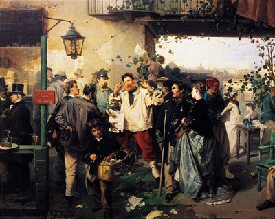News of Peace of Villafranca (detail) by Domenico Induno