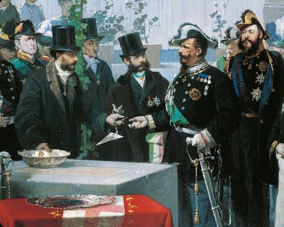 The Laying of the Cornerstone of the Galleria Vittorio Emanuele in Milan (detail) by Domenico Induno