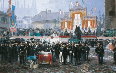 The Laying of the Cornerstone of the Galleria Vittorio Emanuele in Milan by Domenico Induno