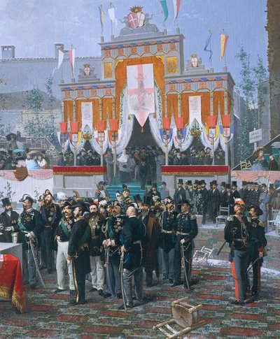 The Laying of the Cornerstone of the Galleria Vittorio Emanuele in Milan by Domenico Induno