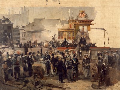 The laying of the cornerstone of the Galleria Victor Emmanuel II in Milan, March 7 by Domenico Induno