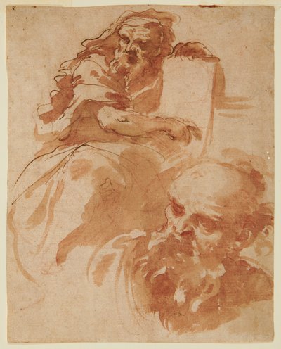Recto: Seated Prophet by Domenico Maria Canuti
