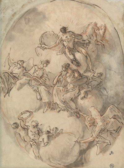 Study for Ceiling: Apollo and Other Figures by Domenico Mondo