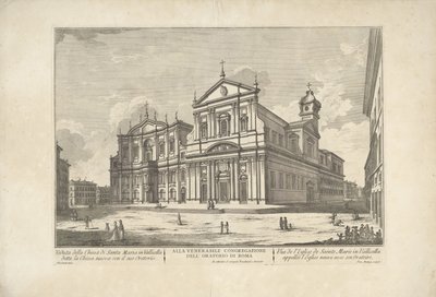 Chiesa Nuova in Rome (title on object: View of the Church of Santa Maria in Vallicella called the New Church with its Oratory) by Domenico Montaigù